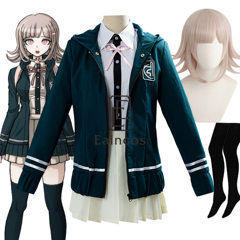 Disfraz de Super DanganRonpa Nanami ChiaKi para niñas, uniforme JK, Chaqueta de traje de marinero, peluca ► Foto 1/5