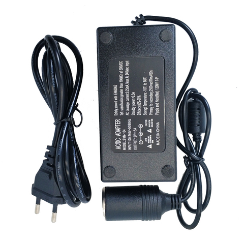 Adaptador de corriente alterna para encendedor de coche, adaptador de corriente AC DC 110V 220V a 12V 2A 5A 8A 10A, convertidor de encendedor de coche, inversor de 220V 12V con enchufe europeo ► Foto 1/5