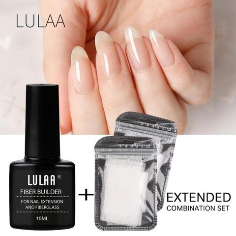 Envoltura de uñas de fibra de vidrio para el cuidado de las uñas, 20/10 Uds., fibra de vidrio para extensiones de uñas, 15ml, pegamento en Gel ► Foto 1/6