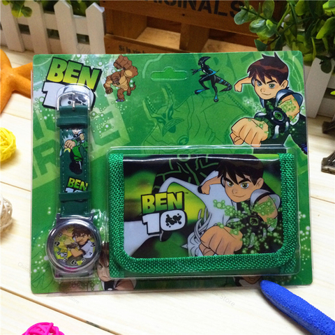 Omnitrix-Set de billetera con reloj para niños, Set Original de dibujos animados de Ben 10, regalo de cumpleaños ► Foto 1/6