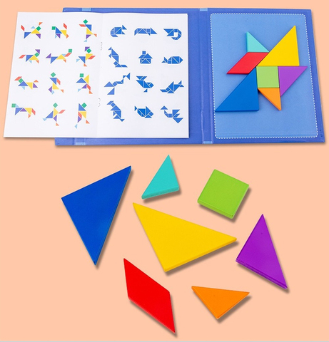 Rompecabezas magnético 3D para niños, juego Tangram Montessori de aprendizaje, juegos de mesa de dibujo educativo, juguete ► Foto 1/5