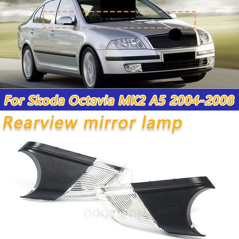 Luz LED para retrovisor de coche, lámpara de señal de giro para Retrovisor lateral, para Skoda Octavia MK2 A5 2004 2005 2006 2007 2008, 1Z0949101C ► Foto 1/6