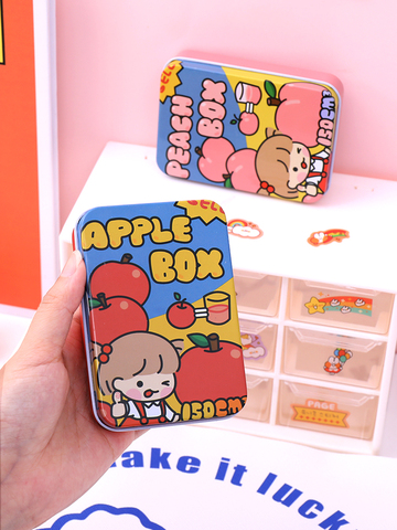 Mini caja de lata de Metal con dibujos animados para niña, cajonera de almacenamiento, organizador Rectangular para joyería y cosméticos, caja de Buen regalo para niña ► Foto 1/5