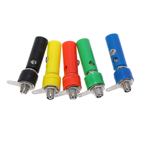 10 unids/lote 5 cables de color Cable de altavoz de Audio conectores de enchufe/enchufe Banana 4mm adaptador de encuadernación post ► Foto 1/6