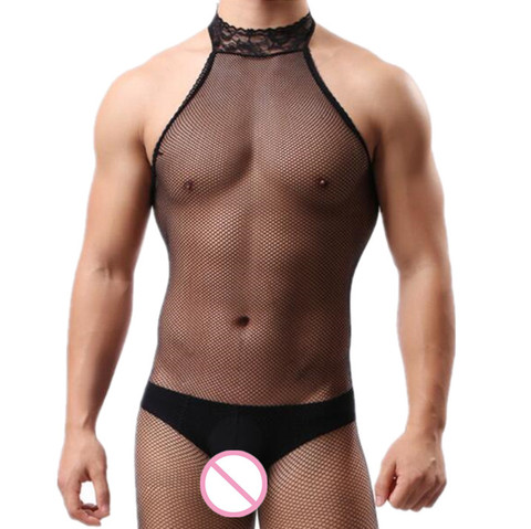 Ropa interior Sexy de fantasía para hombre, medias de Sissy para el cuerpo, mono de entrepierna abierta, lencería erótica, traje fetiche para hombre, disfraz Sexy ► Foto 1/4