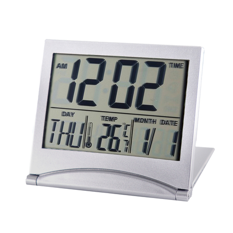 Despertador Digital LCD plegable, reloj de mesa escritorio, estación meteorológica, escritorio, temperatura, viaje, Ectronic Mini ► Foto 1/4