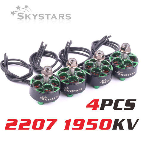 SKYSTARS-Motor sin escobillas 2207 1950KV para Drones de carreras, 4 Uds./1 ud., 4-6S Lipo 5mm, eje de diámetro 35,5g, Motor para RC FPV, cuadricóptero de carreras ► Foto 1/6