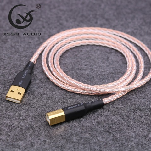 XSSH-Cables de Audio USB A USB 7n, cobre plateado, mezcla de cobre OFC, cable de Audio ► Foto 1/6