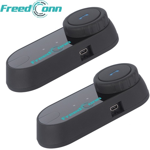 FreedConn-intercomunicador FM con Bluetooth para casco de motocicleta, interfono resistente al agua, auriculares con reducción de ruido para Moto, 2 uds. ► Foto 1/6