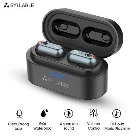 SYLLABLE S101-auriculares TWS, con 4 altavoces y potentes graves, con chip QCC3020, 10 horas de autonomía, auriculares con cancelación de ruido, control de volumen S101 ► Foto 1/6