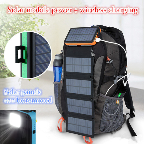 KERNUAP cargador inalámbrico Solar panel Solar plegable 12W de potencia de batería solar 50000mah celles Teléfono universal cargador tipo batería externa ► Foto 1/6