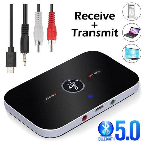 VIKEFON-receptor y transmisor de Audio Bluetooth 5,0, 2 en 1, RCA, 3,5 MM, 3,5, AUX, Jack, estéreo, USB, música, adaptadores inalámbricos para TV, coche y PC ► Foto 1/6