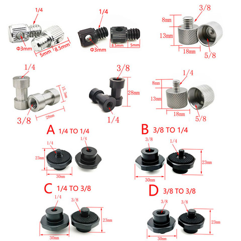 Adaptador de tornillo de rosca, placa de trípode para Flash de cámara, soporte de luz, 1/4 