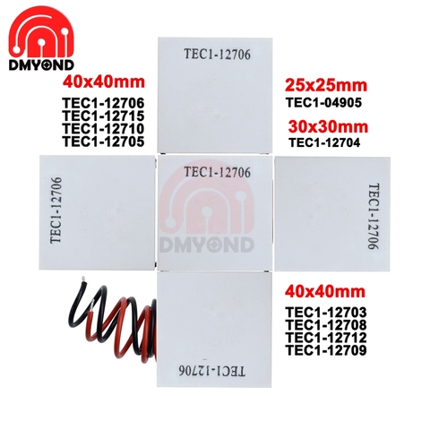 DC 12V TEC1-12715 TEC1-12710 TEC1-12709 TEC1-12703 TEC1-12704 TEC1-12706 TEC1-12705 refrigerador termoeléctrico Peltier 30X30 40X40MM ► Foto 1/6