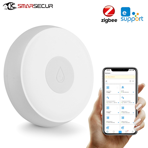 Ewelink Zigbee Sensor de agua Detector de agua por control remoto en casa de seguridad de alarma empapado inteligente Sensor de la casa ► Foto 1/6