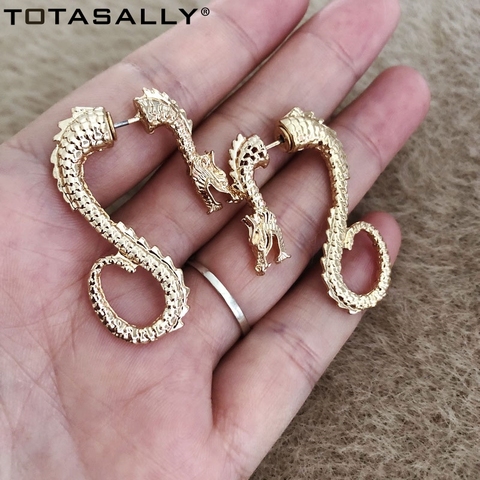 Gran oferta TOTASALLY, pendientes de dragón, diseño de aleación vívida, pendientes de Piercing en la parte trasera, pendientes de estilo chino, regalos, triangulación de envíos ► Foto 1/6