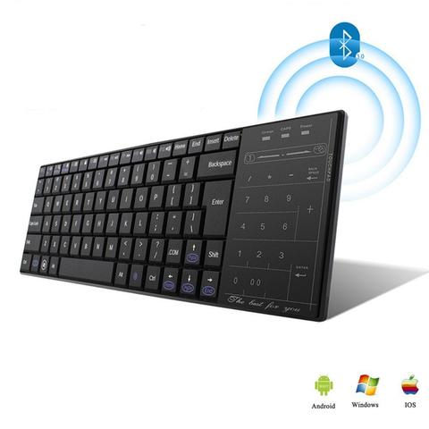 Teclado inalámbrico con Bluetooth para ordenador, almohadilla de ratón táctil multifunción para PC y oficina, para teléfono Xiaomi y iPad ► Foto 1/6