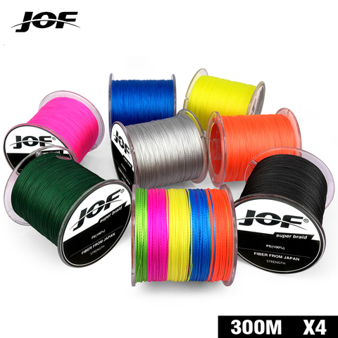 Marca JOF de 300M, multifilamento japonés, 100%, hilo de pescar de PE trenzado, 8LB a 80LB ► Foto 1/6