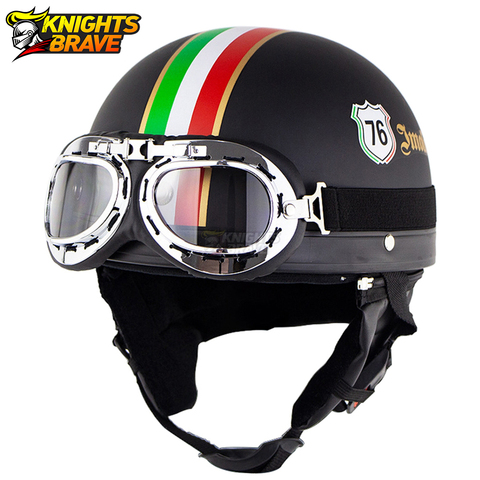 Casco de Moto Retro Vintage para hombre y mujer, Moto, cara abierta, medio Casco clásico ► Foto 1/6