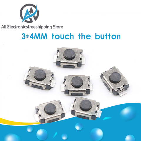 50 Uds SMD 2Pin 3X4MM tactil botón pulsador Micro interruptor momentáneo ► Foto 1/6