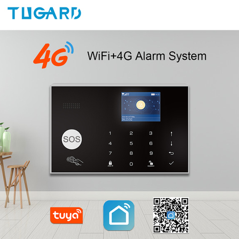 Tuya 433MHz alarma casa inalámbrico WIFI 4G y 3G sistema de alarma de seguridad para el hogar 11 idiomas alarma antirrobo aplicación de Control remoto para Android e IOS ► Foto 1/6