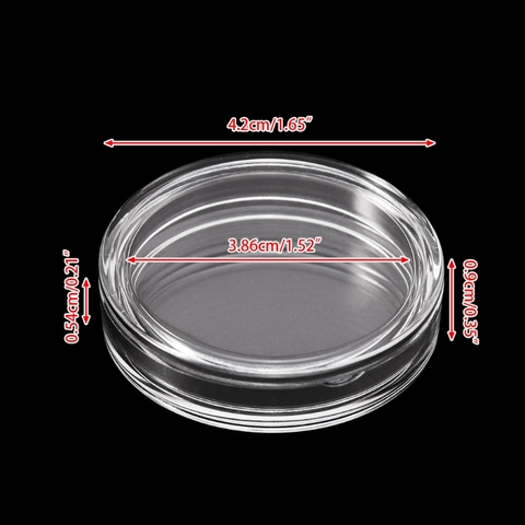 Caja de almacenamiento de cápsula de moneda acrílica redonda transparente de 38,6mm funda, soporte para Plata 2 oz E15B ► Foto 1/5