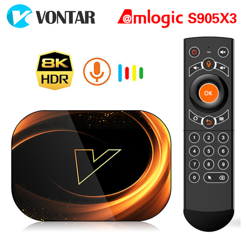 VONTAR-Dispositivo de TV inteligente X3, decodificador con Android 9.0, 4GB, 128GB, 8K, Amlogic S905X3, wifi dual, 1080P, 4K, YouTube, 4GB, 64GB, 32GB, 2022 ► Foto 1/6