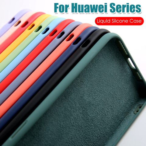 Líquido de silicona suave fundas de TPU para Huawei Y5P Y6P Y7P Y8P Y9S Y6S Y5 Y7 Y6 Y9 primer 2022 P40 Pro Plus P30 Lite E 2022 P20 cubierta ► Foto 1/6