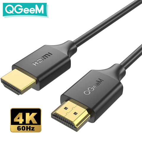 QGeeM 4K HDMI Cable HDMI 2.0 Adaptador para Xiaomi Xbox Serries X PS5 PS4 TV Box Chromebook Laptops Tablets Apple TV Cable HDMI a HDMI Macho a macho HDMI Divisor HDMI Cable Cable digital Cables 4K HDMI HDMI -Cable 1m ► Foto 1/6