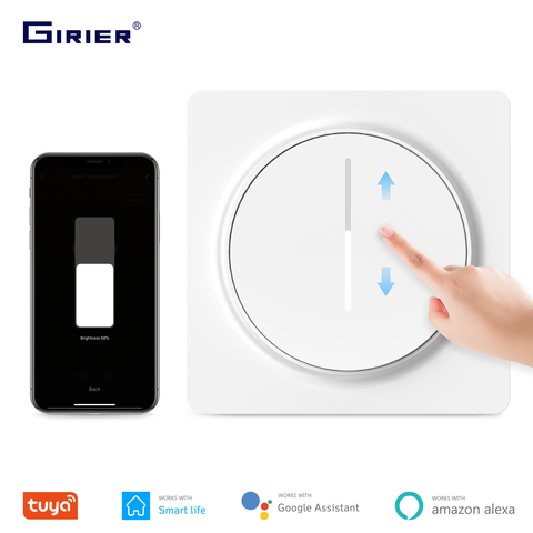 Tuya Wifi inteligente Dimmer Interruptor táctil Luz de Panel regulable interruptor de la UE 100-240V Compatible con Alexa Google casa No se necesita Hub ► Foto 1/6