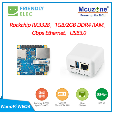 FriendlyElec-NanoPi NEO3, 1GB/2GB, DDR4, RK3328, Cortex A53, Quad-core, 64-BI, compatible con Ubuntu Core, sucesora de NEO2 ► Foto 1/6