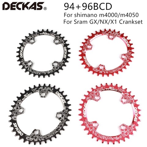 DECKAS-Rueda de cadena para bicicleta de montaña, plato de bicicleta de 94 + 96 BCD 32T 34T 36T 38T MTB, corona redonda y ovalada para manivela M4000 M4050 GX NX X1 ► Foto 1/5