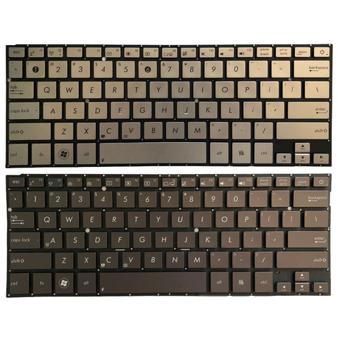 Nuevo teclado para portátil de EE. UU. Para Asus UX31 UX31A UX31LA UX31E plateado/marrón sin retroiluminación/marco ► Foto 1/5