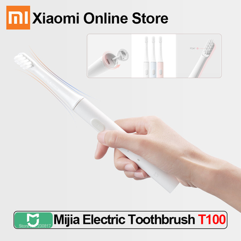 Xiaomi-cepillo de dientes eléctrico Mijia T100 para adultos, dispositivo de limpieza ultrasónico, resistente al agua, automático, recargable por USB ► Foto 1/6