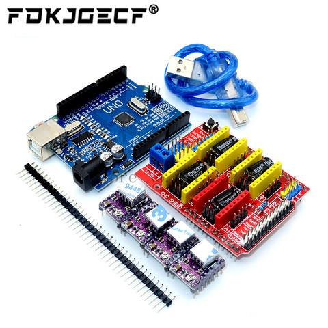 Placa de expansión de controlador para Arduino + UNO R3 con cable USB, CNC shield V3, impresión 3D + 4 Uds. DRV8825 ► Foto 1/6