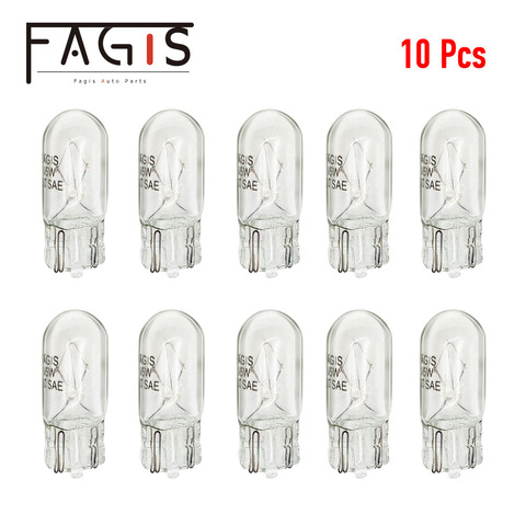 Facis 10 Uds coche T10 halógeno W5W 194 158 cuñas 12v 5w lámpara de coche bombillas blanco cálido instrumento luz lectura luces lámpara de liquidación ► Foto 1/6