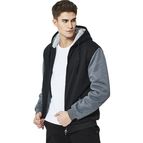 Chaqueta de talla grande para hombre, Sudadera con capucha de manga larga para otoño e invierno, con cremallera, forro polar grueso, negro cálido, gris, 7XL, 8XL, 9XL, 10XL ► Foto 1/6