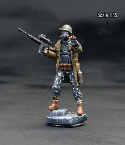 Figura de resina sin pintar a escala 1/35, figura de colección Post apocalíptica (con Base) ► Foto 1/6