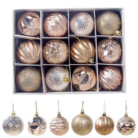 60mm 12 unids/lote bola de Navidad adornos para la decoración del árbol de Navidad bolas de Navidad colgantes colgante de adornos para la fiesta de Navidad en casa ► Foto 1/6