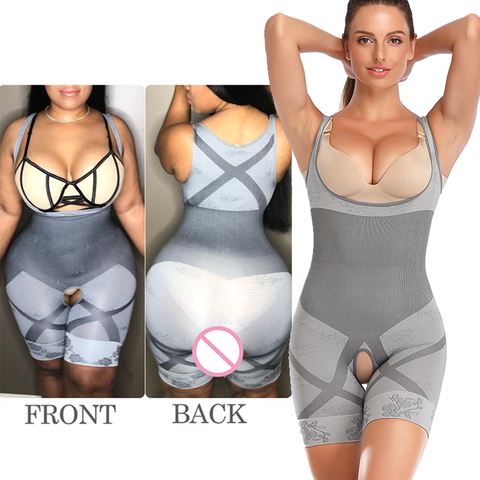 Prenda modeladora de cuerpo completo para mujer, body adelgazante, entrenador de cintura, ropa interior correctiva sin costuras, corsé para barriga y trasero, correa de modelado ► Foto 1/6