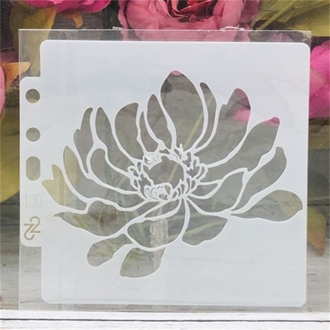 Plantillas de flores grandes de 14x13cm para pared, libro de recortes colorear, tarjeta decorativa en relieve para álbum ► Foto 1/6