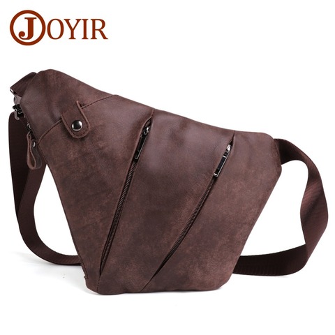 JOYIR-bandolera de cuero genuino para hombre, bolso cruzado informal, a la moda, de pecho, bolso de hombro Masculino ► Foto 1/6