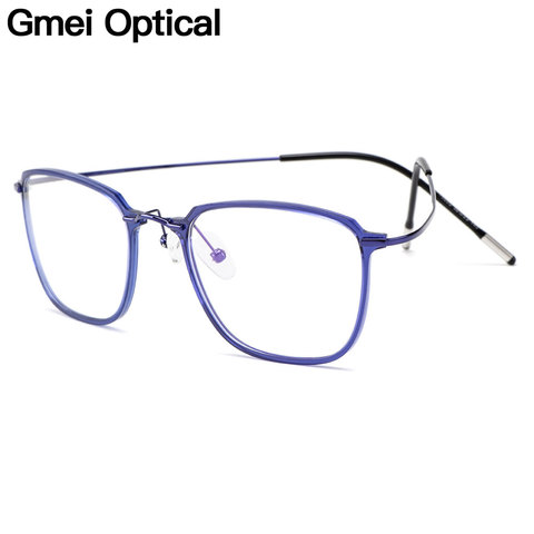 Gmei-gafas ópticas ultraligeras de titanio para hombre, montura Flexible, graduadas, cuadradas, para miopía, M19003 ► Foto 1/6