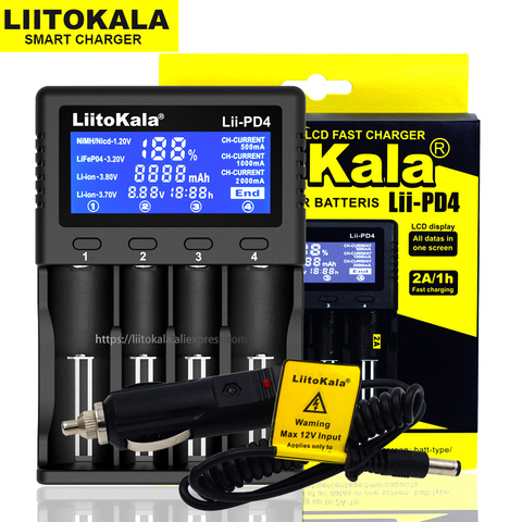 Liitokala-cargador de batería Lii-500 Lii-PD4, Lii-S6, 18650, 21700, 26650, AA, AAA, para 18350, 18500, 16340, 17500, 25500, 10440, 17350 ► Foto 1/6