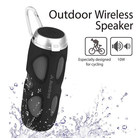 Altavoz Bluetooth de bicicleta portátil Avantree con soporte de bicicleta y ranura para tarjeta SD, emparejamiento NFC inalámbrico y bajo mejorado potente de 10 W ► Foto 1/6