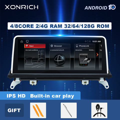 Radio Multimedia con GPS para coche, Radio con reproductor, Android 128, 4GB, 10,0 GB, estéreo, CCC, CIC, para pantalla de navegación GPS, Original, para BMW X5, E70, X6, E71, 2006-2012 ► Foto 1/6