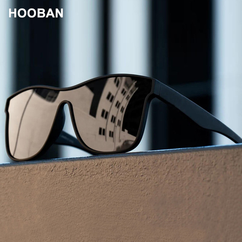 HOOBAN-gafas de sol polarizadas cuadradas para hombre y mujer, lentes de sol cuadradas a la moda, diseño de marca, de una pieza, UV400, 2022 ► Foto 1/6