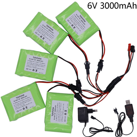 Batería AA y cargador de 6V y 3000mAh para coches teledirigidos, tanques de Robots, pistolas y barcos, NiMH, Aa, 2400mah, 6v ► Foto 1/6