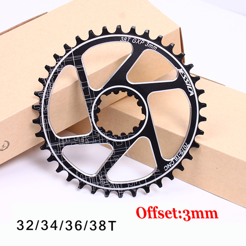 MTB bicicleta engranaje GXP piñón fijo Offset 3mm estrecho y ancho de montaña anillo de cadena 32T 34T 36 38T Fit XX1 X9 XO X01 BB30 bicicleta manivela ► Foto 1/6