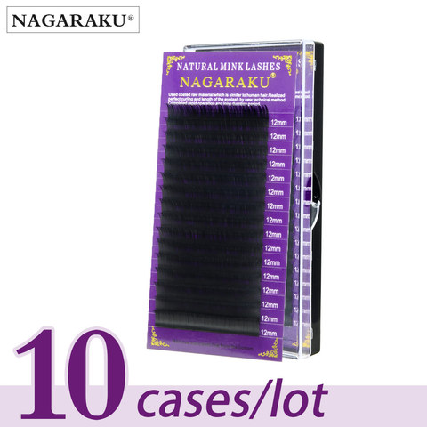 NAGARAKU pestañas Maquiagem 10 fundas pestañas de visón pestañas individuales alta calidad suave Natural luz pestañas postizas Premium ► Foto 1/6